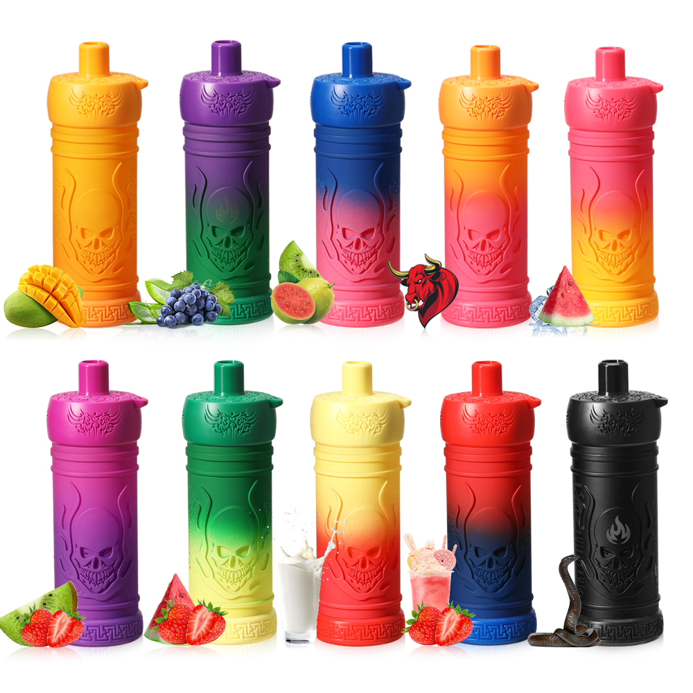 10000 puffs vape pod device skull patter have LED light