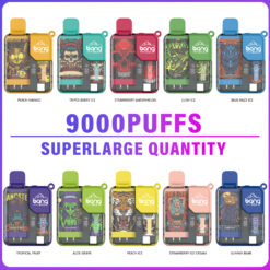 9000 puffs vape pod device rechargeable electric quantity display screen electronic cigarettes