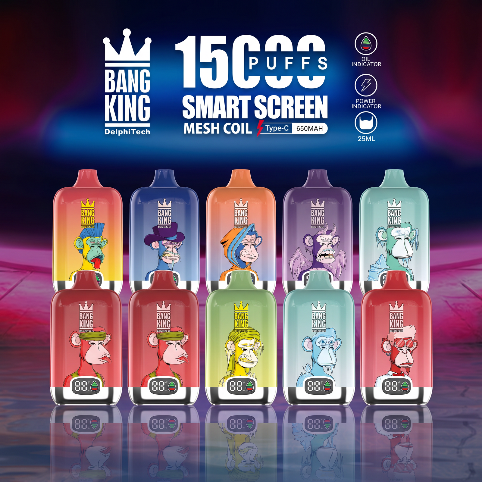 BANG KING BK15S DISPLAY 15000 PUFFS VAPE