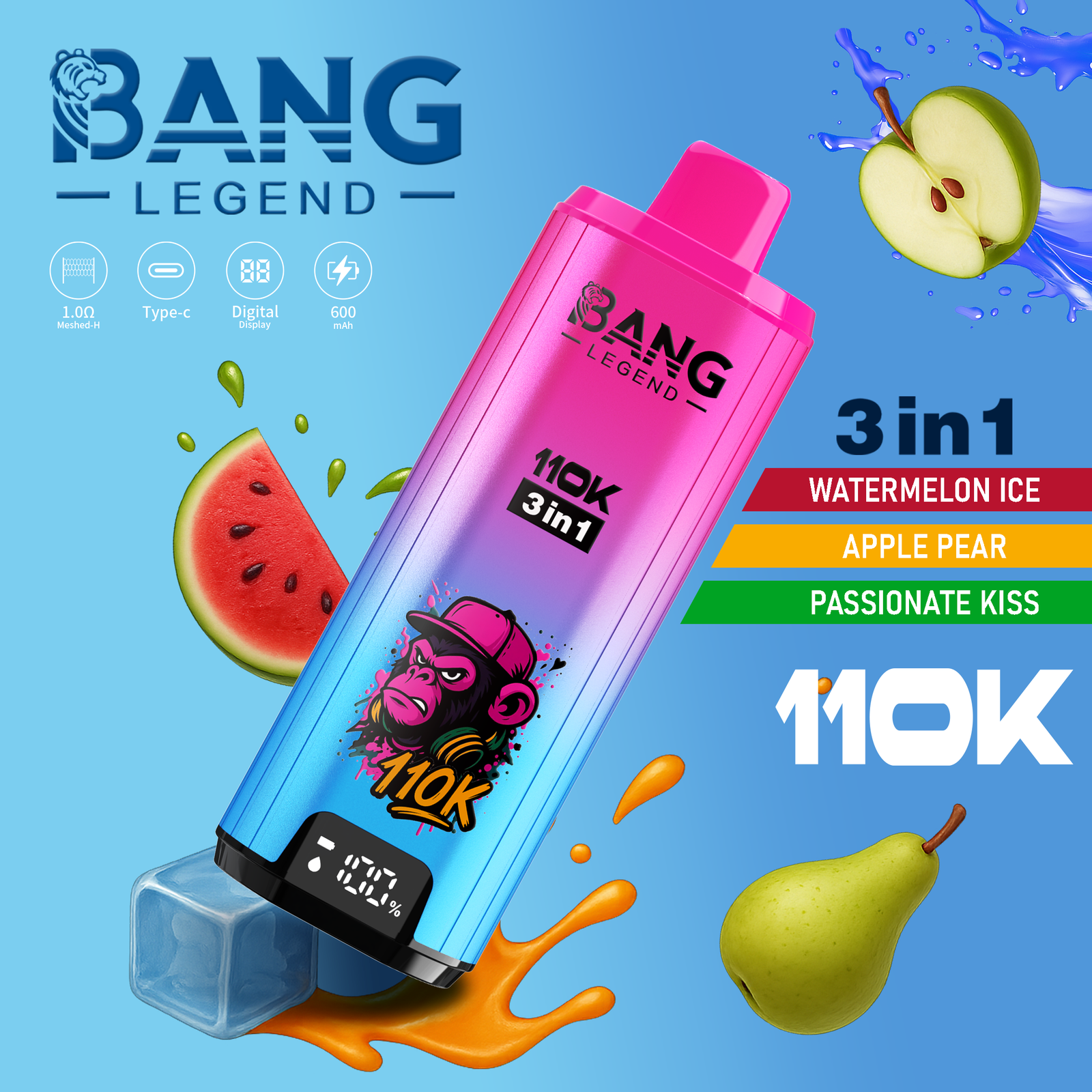 Alternative view of BANG LEGEND 110000 PUFFS VAPE