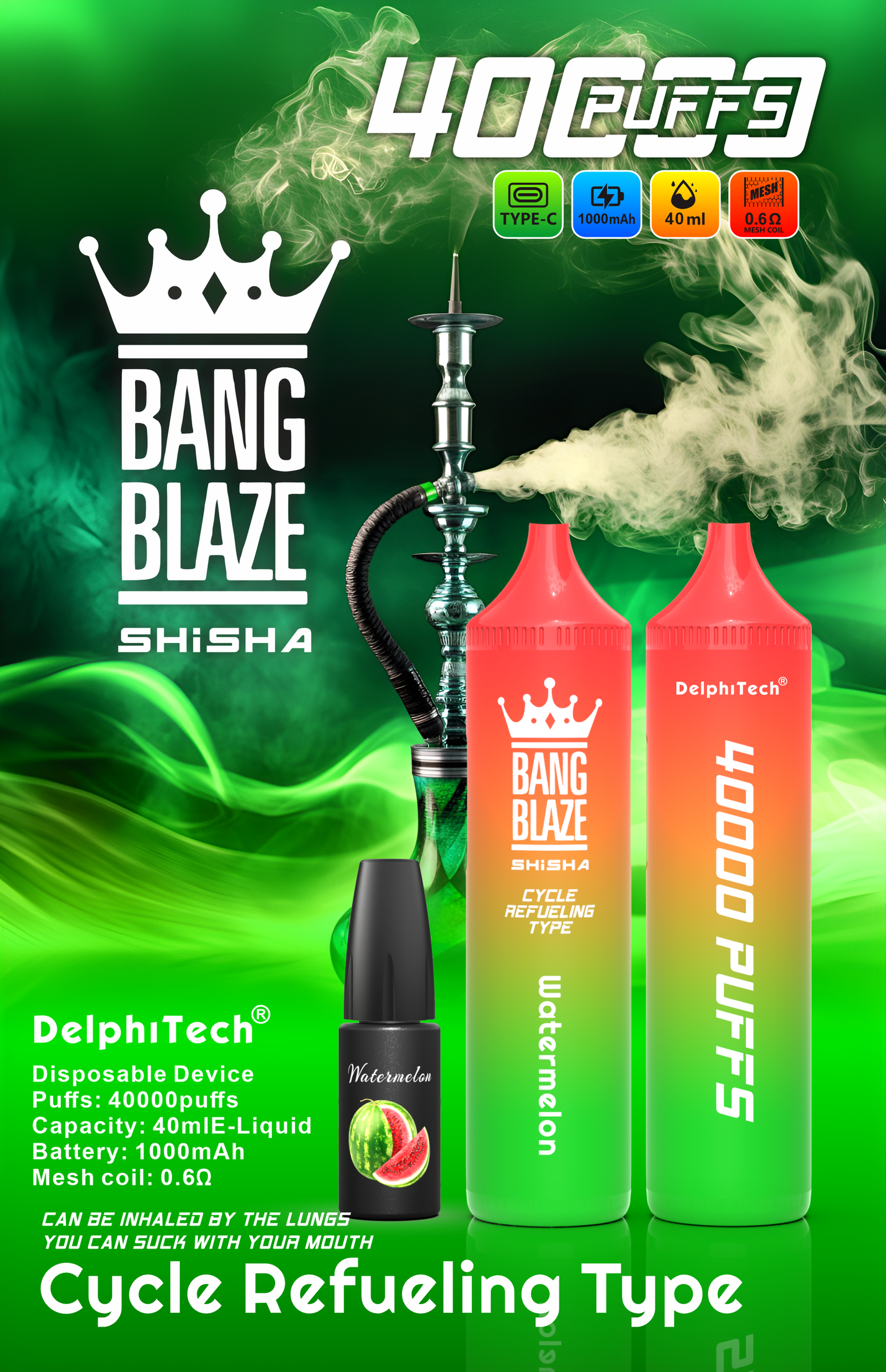 Alternative view of BANG BLAZE BB40S 40000 PUFFS VAPE