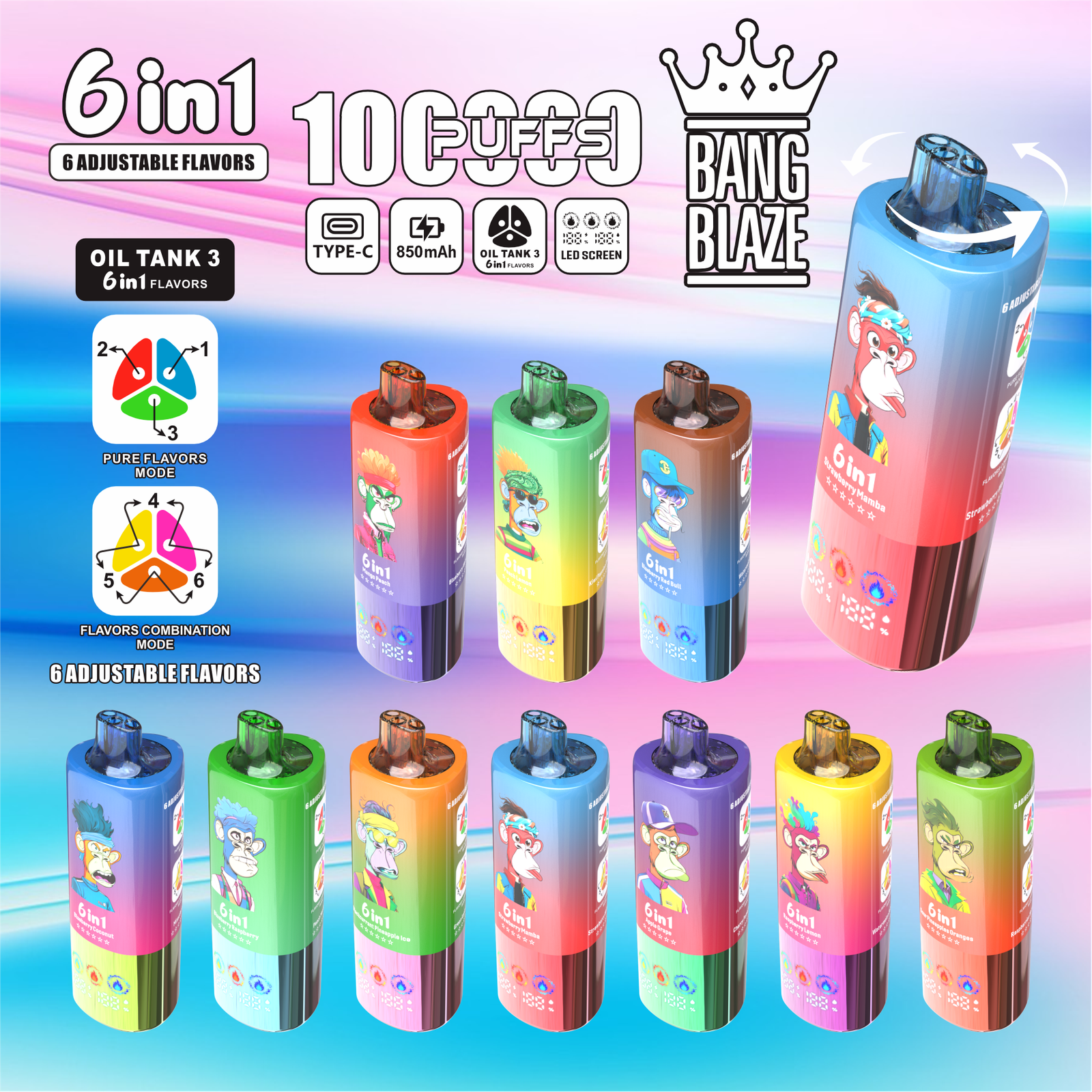 Alternative view of BANG BLAZE 6-IN-1 100000 PUFFS VAPE