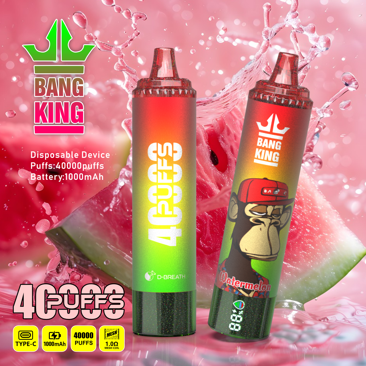 Alternative view of BANG B40 FLAME 40000 PUFFS VAPE