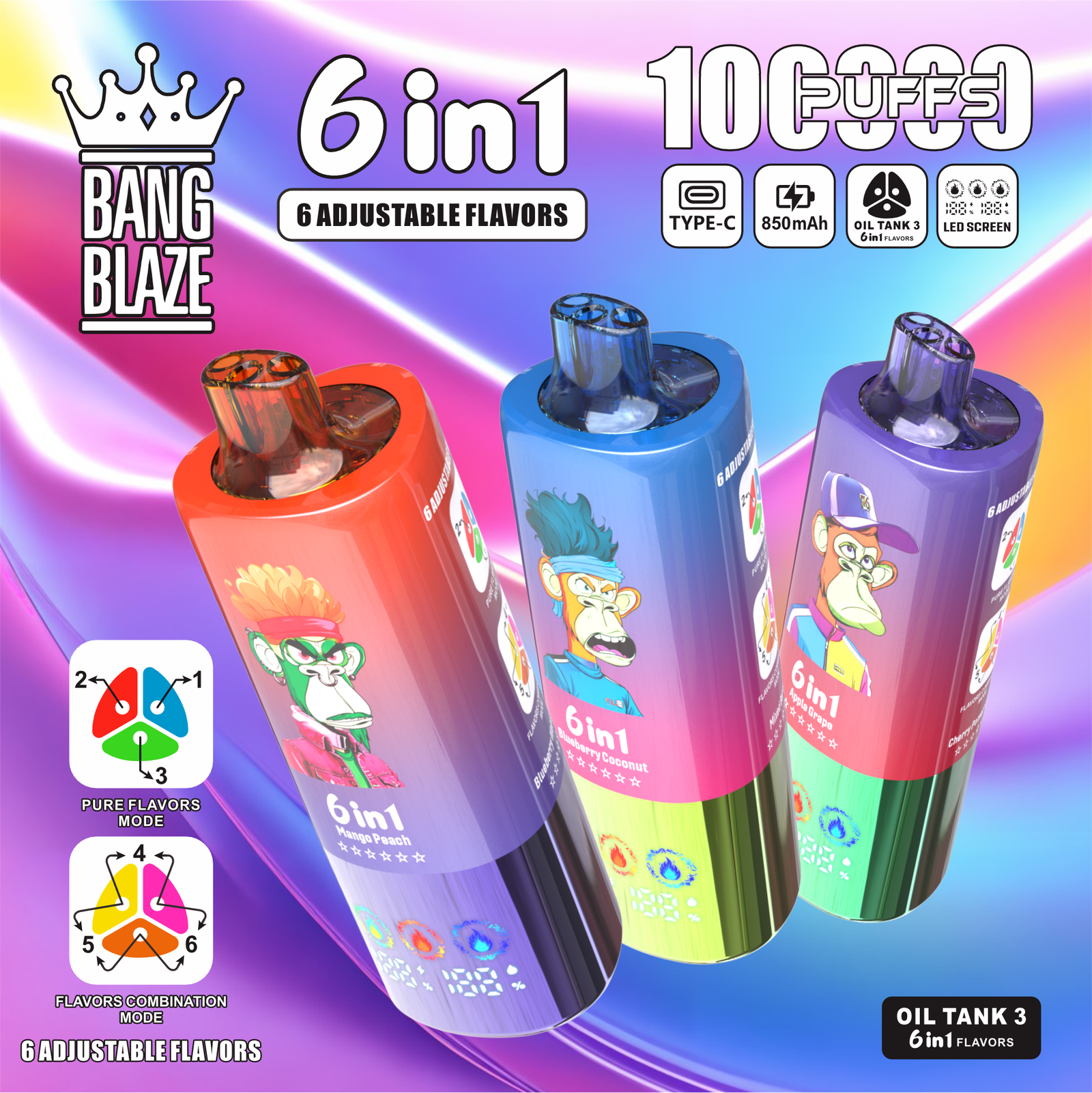 BANG BLAZE 6-IN-1 100000 PUFFS VAPE - Image 3
