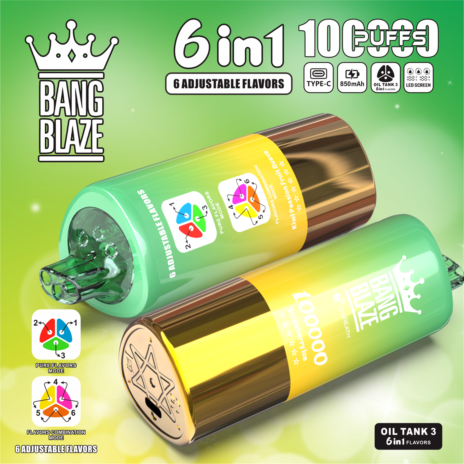 BANG BLAZE 6-IN-1 100000 PUFFS VAPE - Image 7