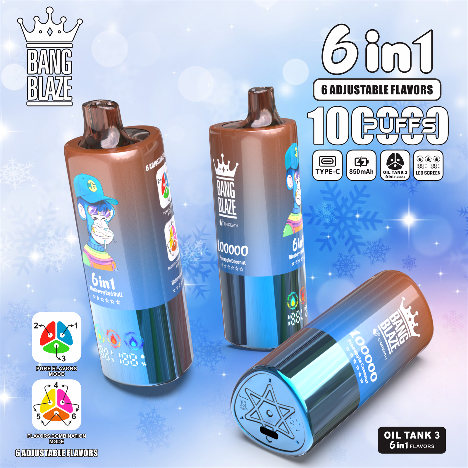 BANG BLAZE 6-IN-1 100000 PUFFS VAPE - Image 8