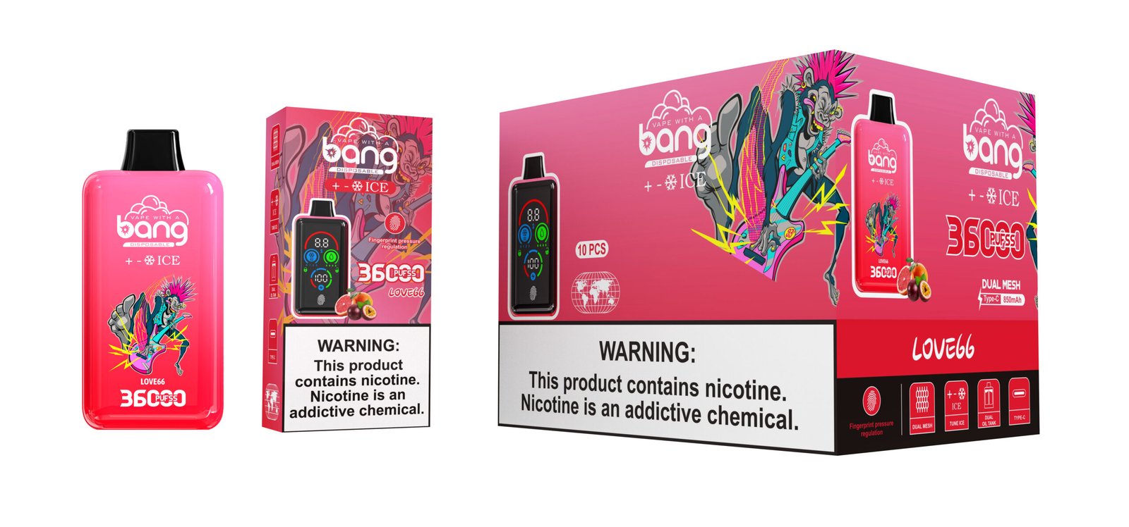 BANG B36S+ ADJUSTABLE ICE 36000 PUFFS VAPE